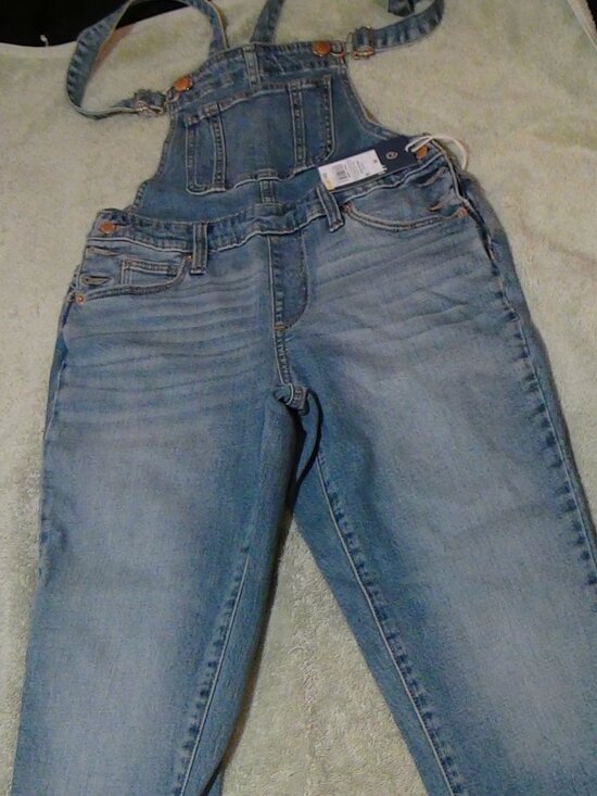 Universal Thread Women's Denim Overalls Sleeveless Skinny Med Wash Size 00 / 24R - Picture 1 of 14